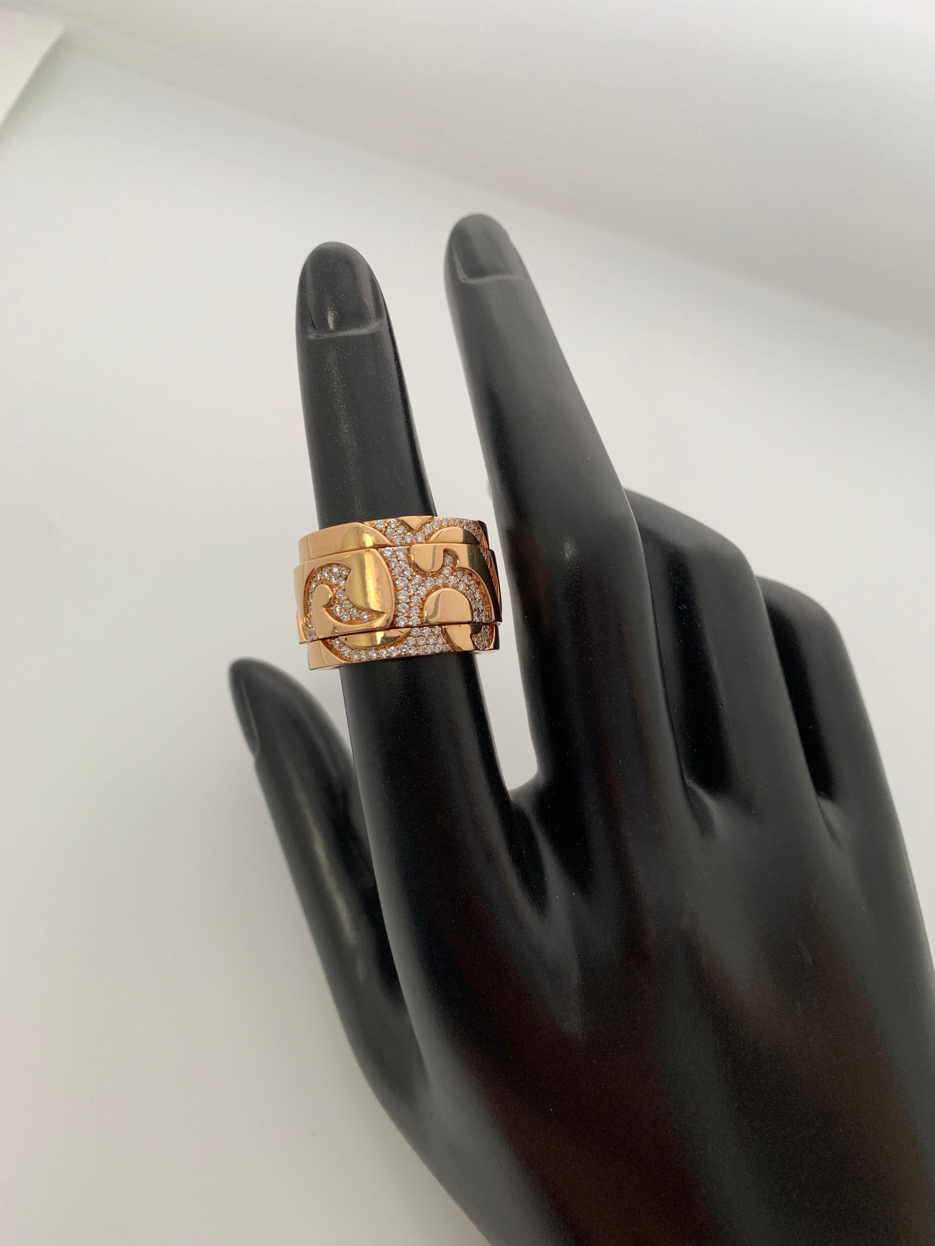 Contemporary 18 Karat Rose Gold and Diamond Cigar Band Spinning Ring