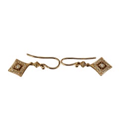Orecchini pendenti in oro rosa 18 carati e diamanti #17451