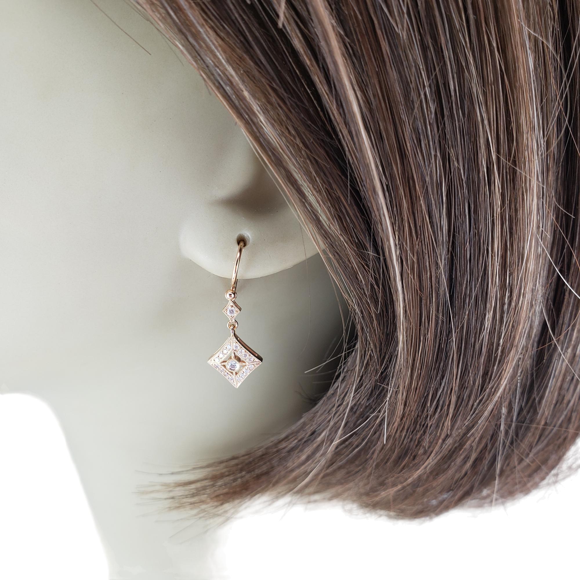 Orecchini pendenti in oro rosa 18 carati e diamanti #17451 in vendita 2