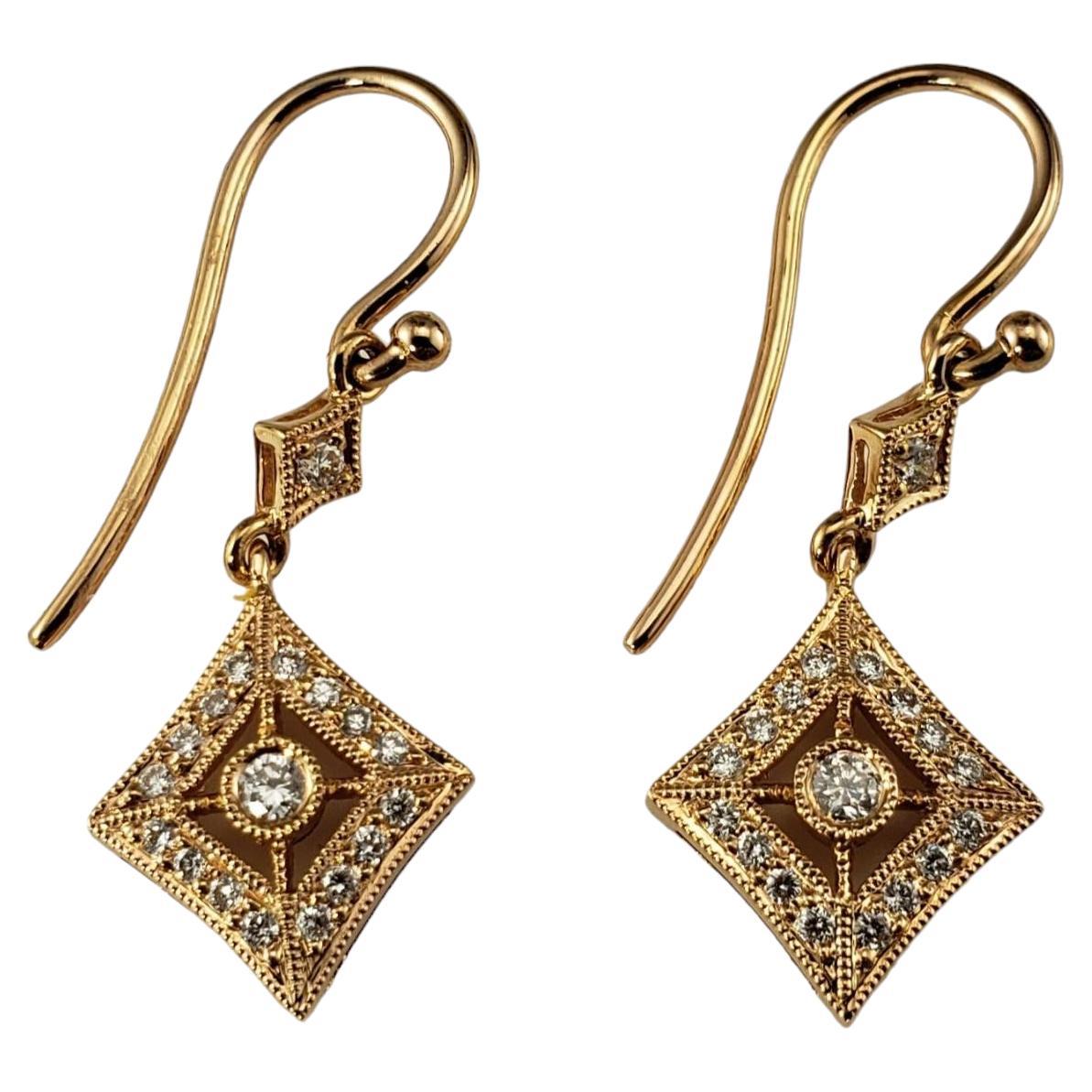 Pendientes colgantes de oro rosa de 18 quilates y diamantes #17451