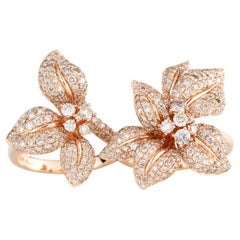 18 Karat Rose Gold and Diamond Fleur de Lis Cocktail Ring