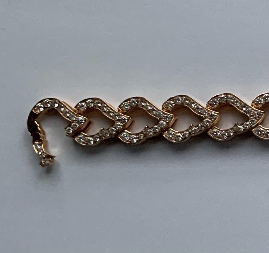 Contemporary 18 Karat Rose Gold and Diamond Kashmir Chain Bracelet For Sale