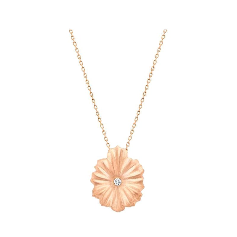 Mini ciondolo in oro rosa 18 carati e diamanti in vendita