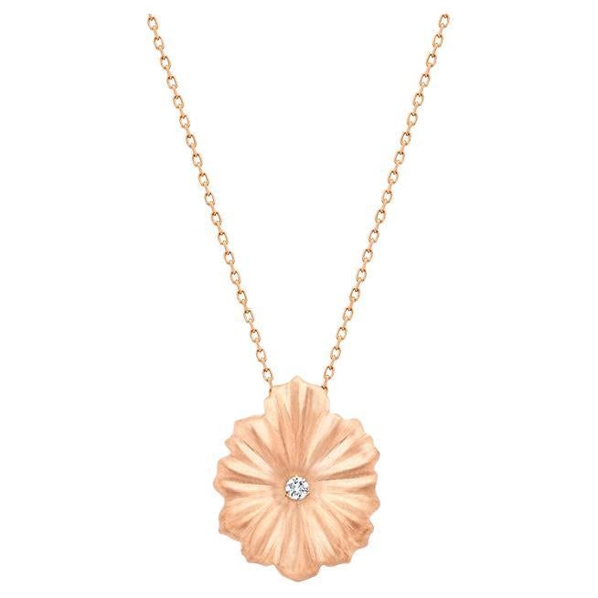 18 Karat Rose Gold and Diamond Mini Pendant For Sale