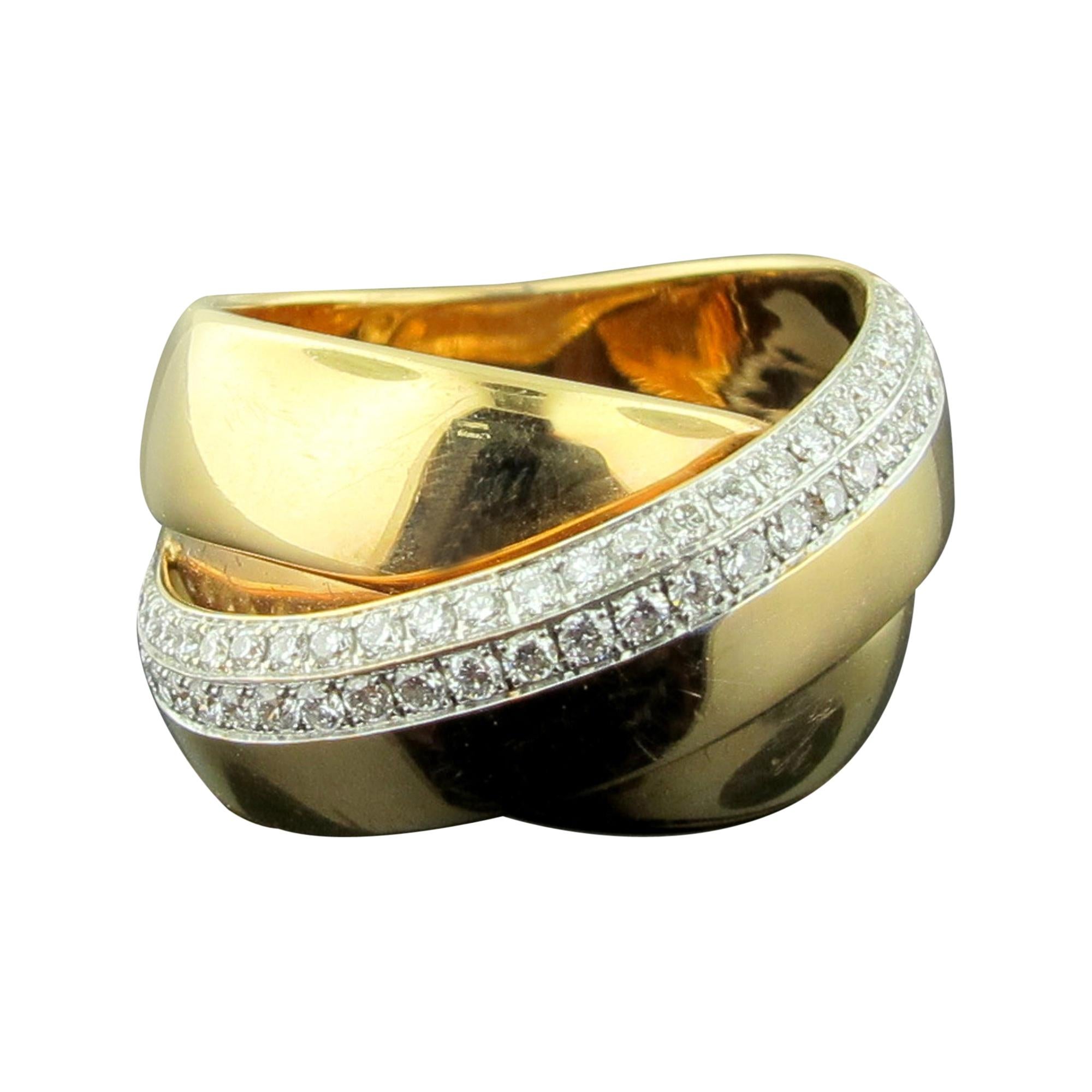 18 Karat Rose Gold and Diamond Ring For Sale