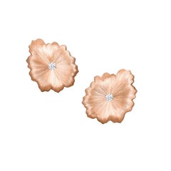 Mini Pendientes de Oro Rosa de 18 Kilates y Diamantes