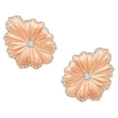 Mini orecchini in oro rosa 18 carati e diamanti