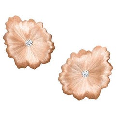 Mini orecchini in oro rosa 18 carati e diamanti