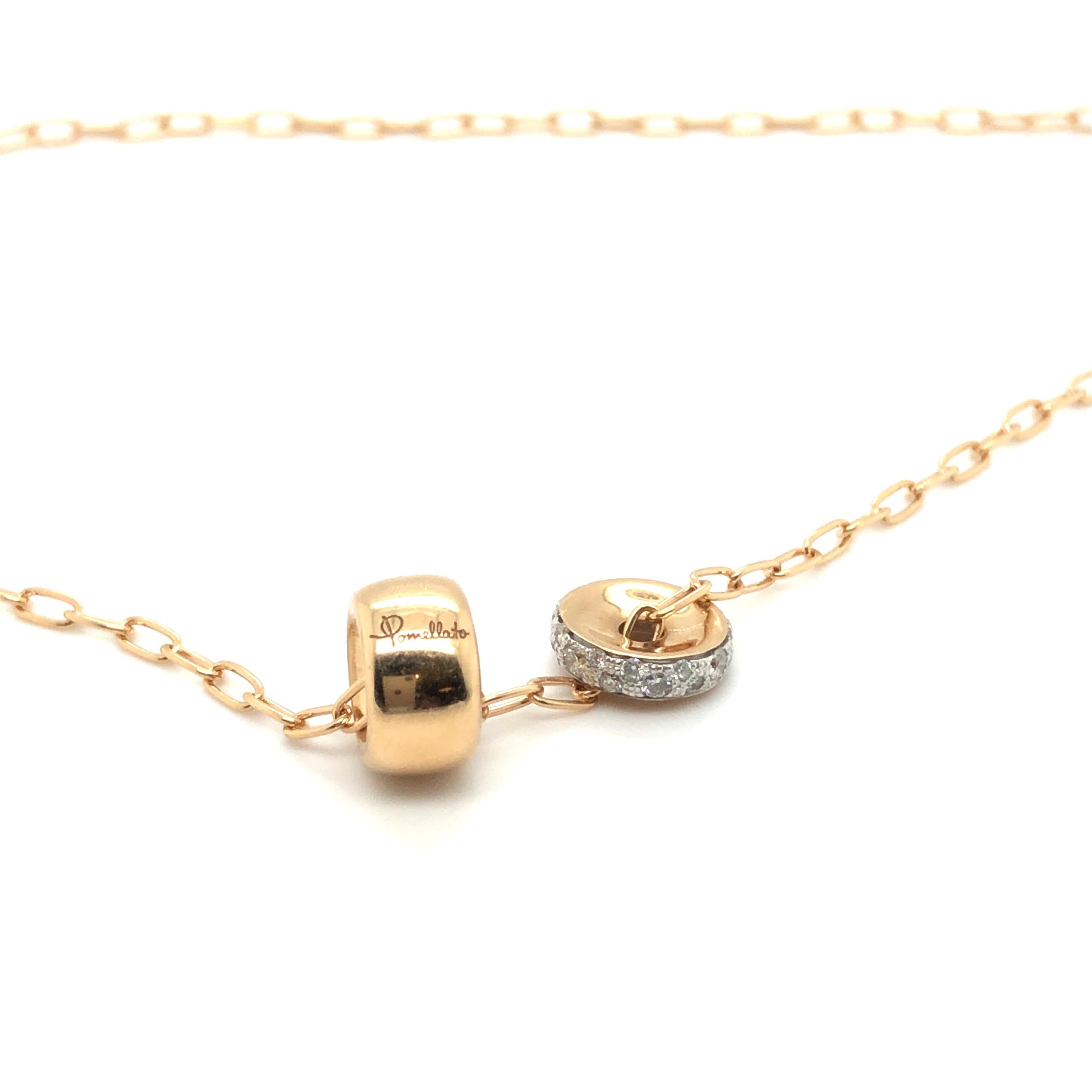 Contemporary 18 Karat Rose Gold and Diamonds Pomellato Iconica Necklace