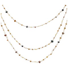18 Karat Rose Gold and Multi-Color Diamond Necklace