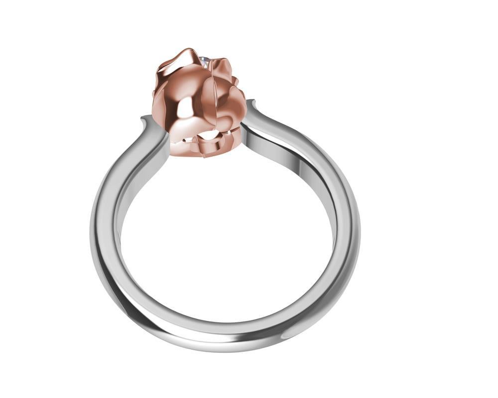 Im Angebot: Verlobungsring aus 18 Karat Roségold und Platin mit GIA-Diamant-Tulpen () 8