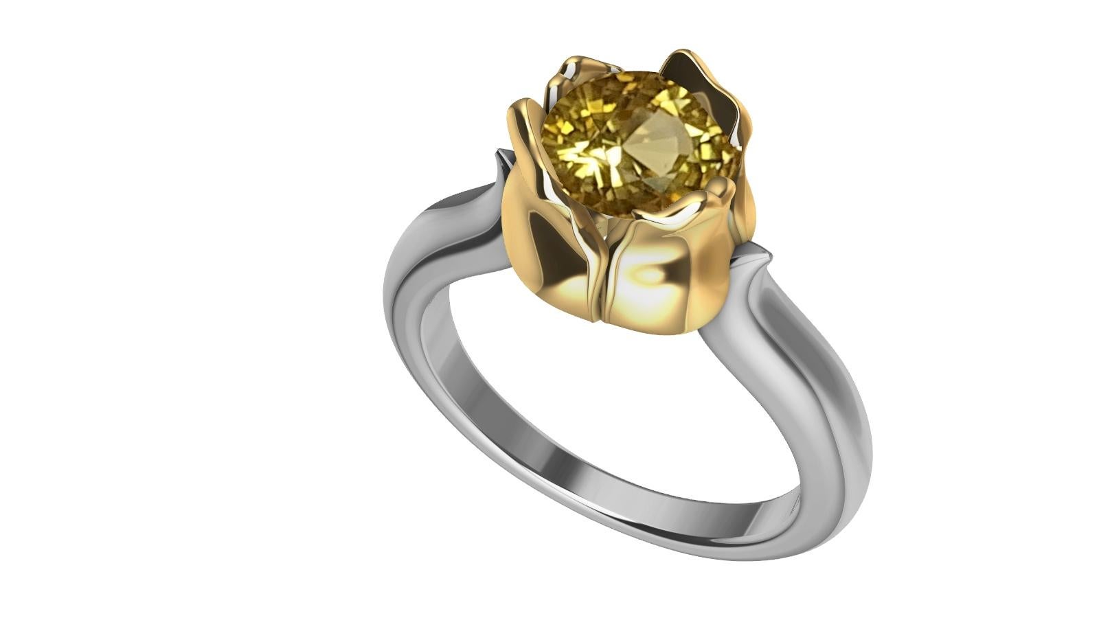 For Sale:  18 Karat Rose Gold and Platinum GIA Diamond Tulip Engagement Ring, Tiffany Desi 4