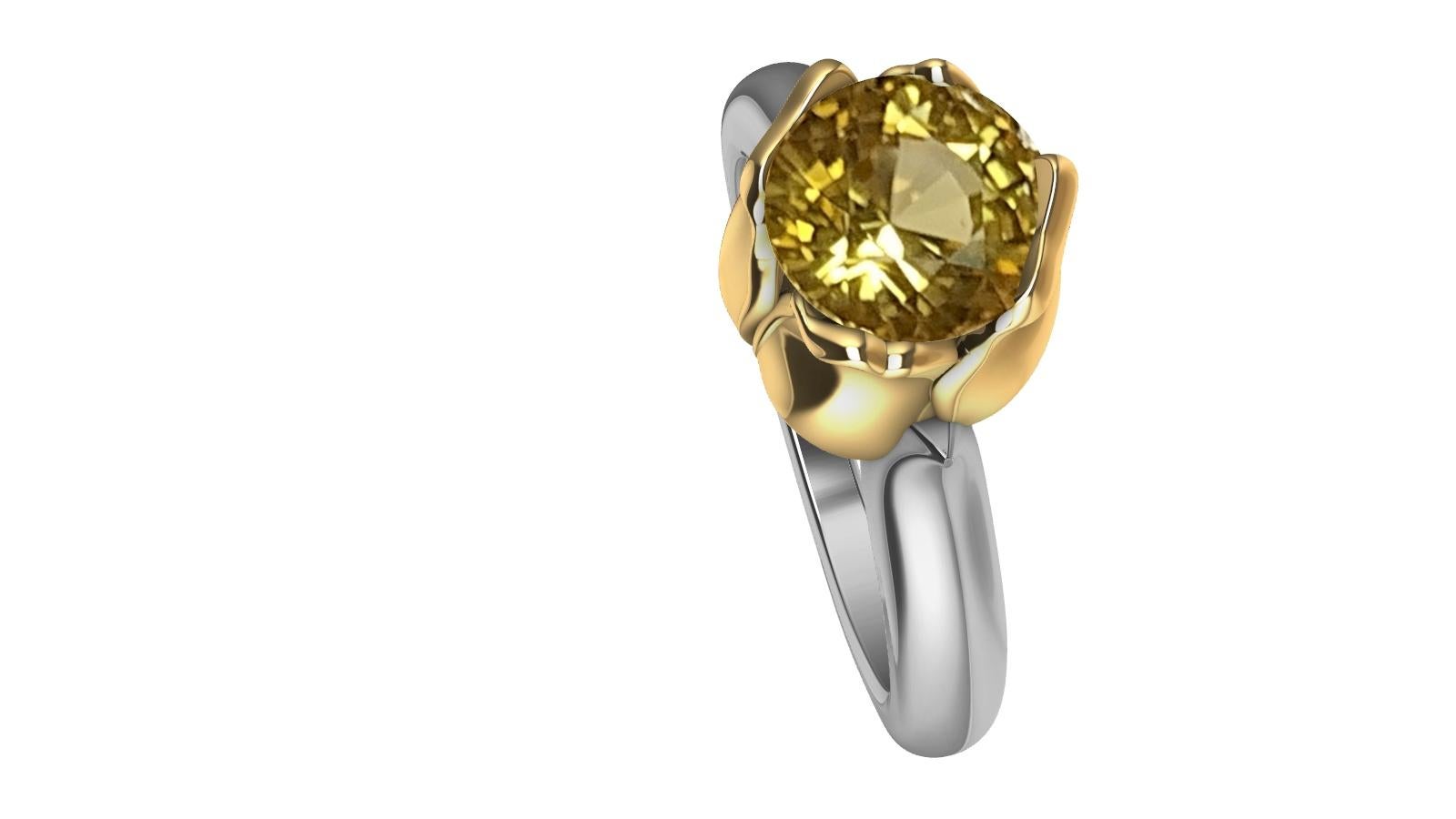 For Sale:  18 Karat Rose Gold and Platinum GIA Diamond Tulip Engagement Ring, Tiffany Desi 5
