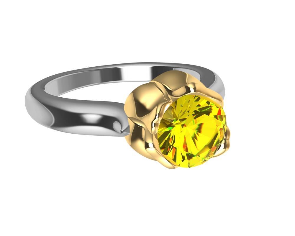 For Sale:  18 Karat Rose Gold and Platinum GIA Diamond Tulip Engagement Ring, Tiffany Desi 6