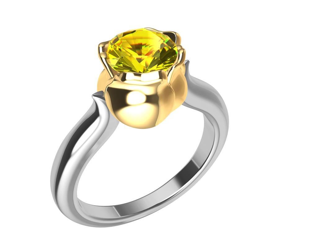 For Sale:  18 Karat Rose Gold and Platinum GIA Diamond Tulip Engagement Ring, Tiffany Desi 8