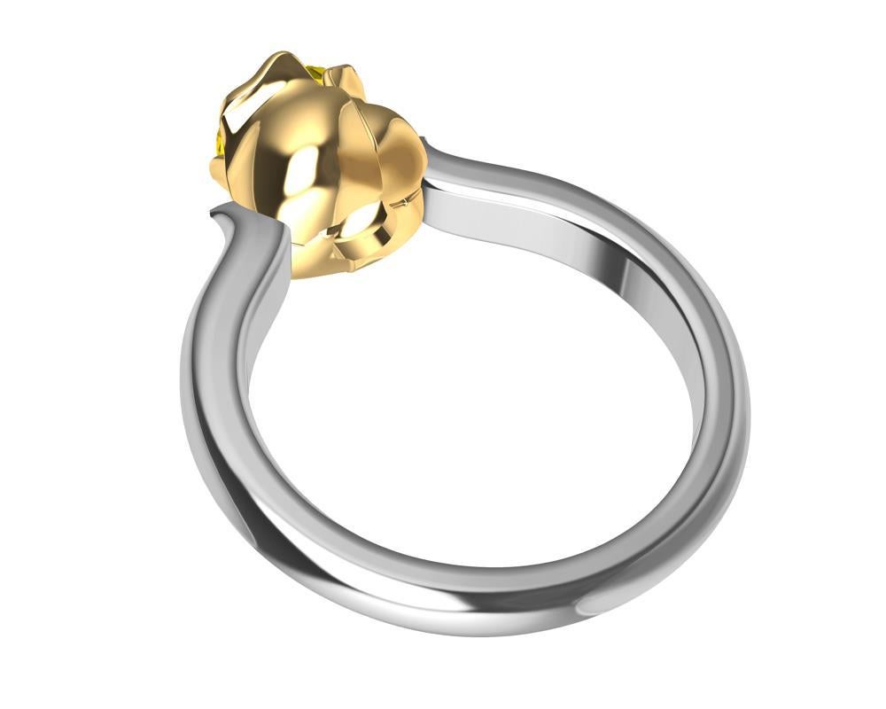 For Sale:  18 Karat Rose Gold and Platinum GIA Diamond Tulip Engagement Ring, Tiffany Desi 9