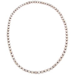 18 Karat Rose Gold and Silver, 21.74 Carat Diamond Necklace