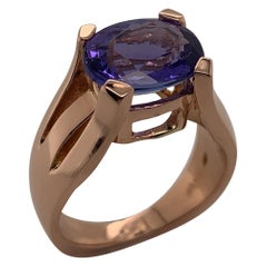 18 Karat Rose Gold and Tanzanite 3.94 Carat Ring