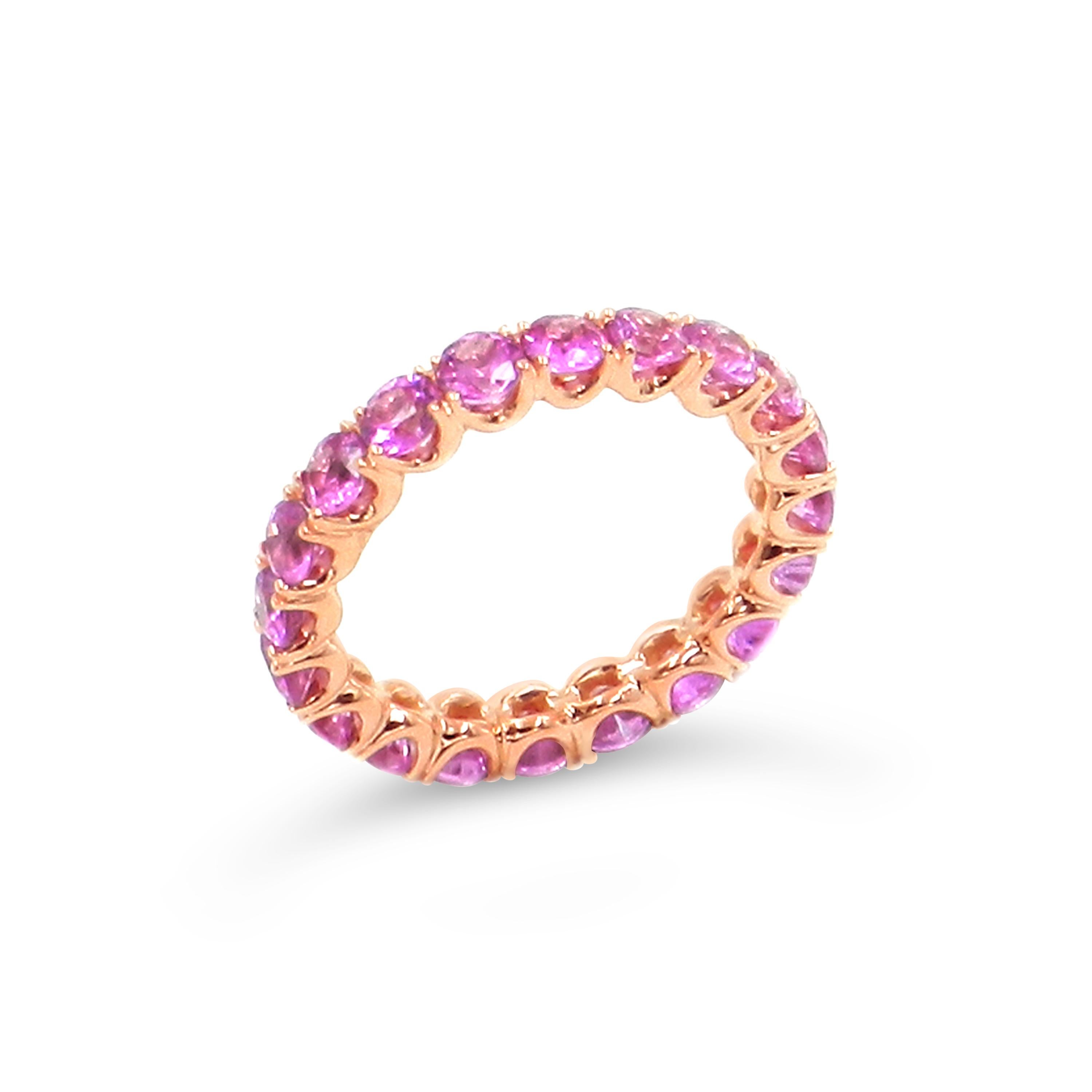 Garavelli, bague à anneau d'éternité en or rose 18 carats et diamants blancs Pour femmes en vente