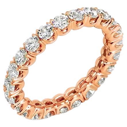 Garavelli, bague à anneau d'éternité en or rose 18 carats et diamants blancs