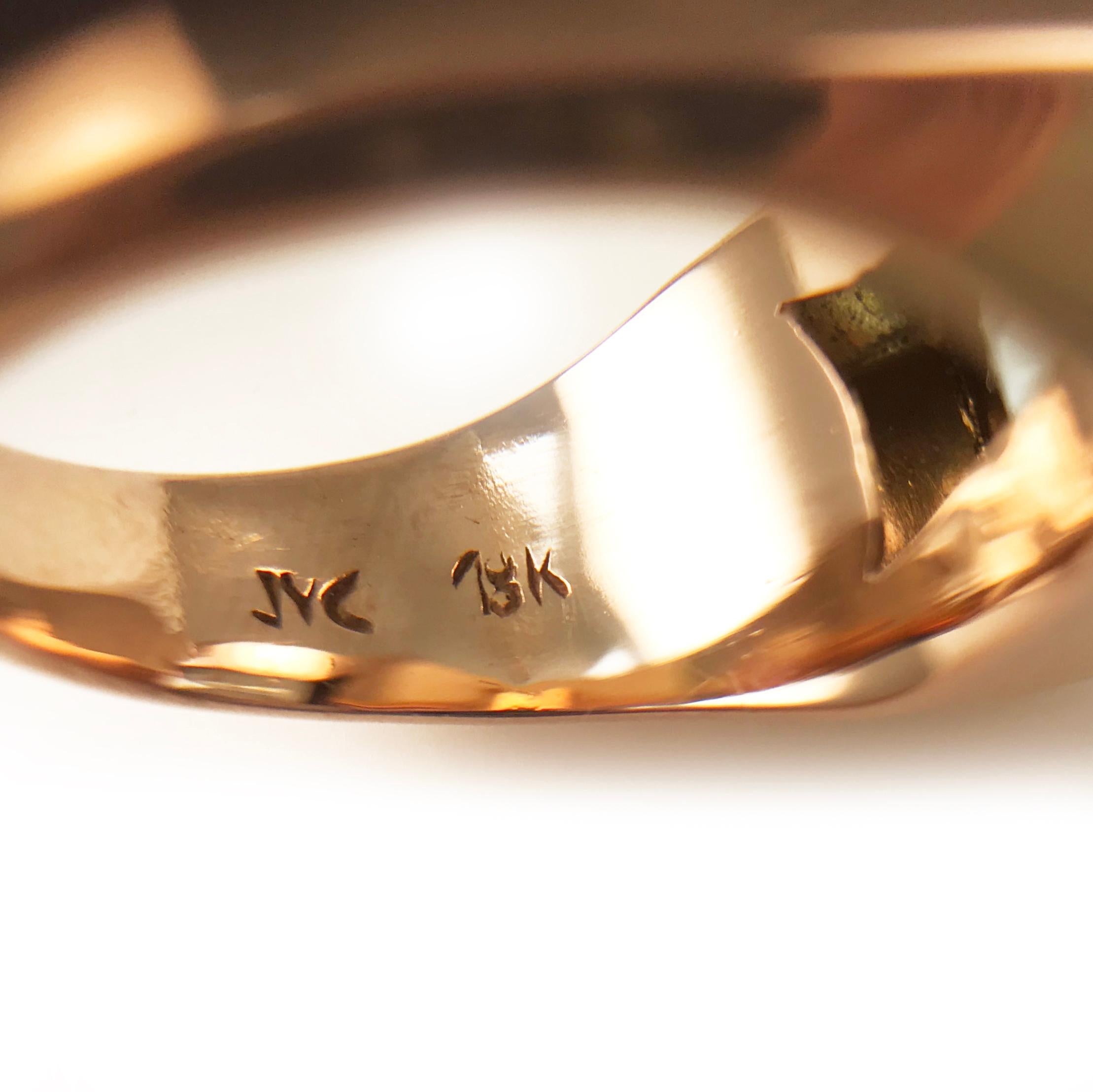 Women's or Men's 18 Karat Rose Gold Aquamarine Ring, 7.5 Carat For Sale
