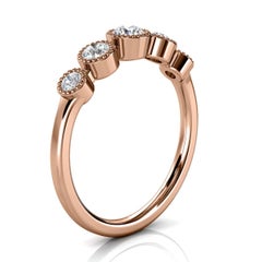 18 Karat Rose Gold Augusta Bezel Milgrain Diamond Ring '2/5 Carat'