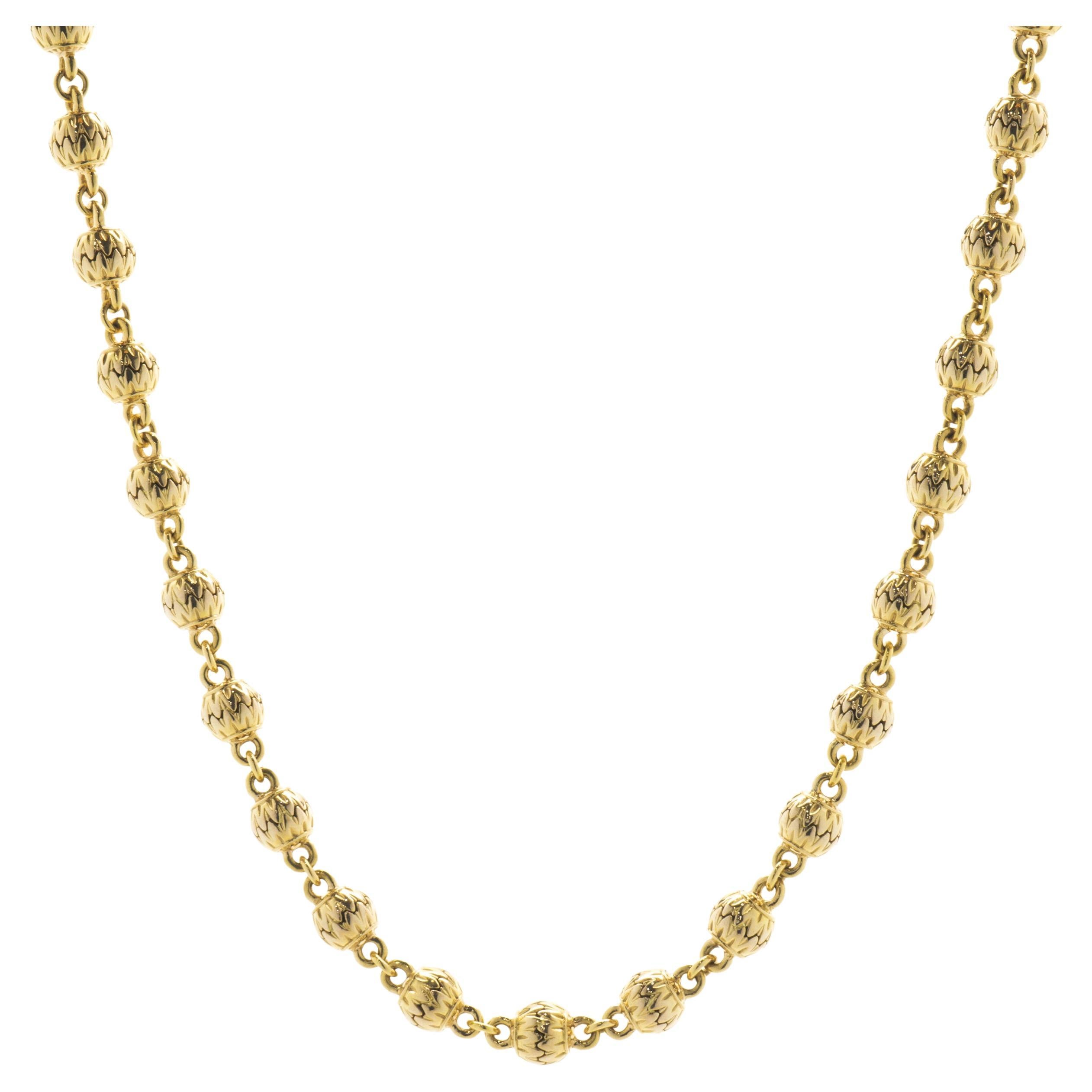 18 Karat Rose Gold Ball Necklace For Sale