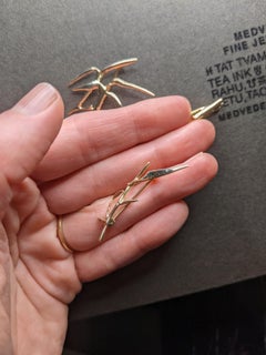 Eighteen Karat Rose Gold Bamboo Contemporary Brooch N3 by Artist