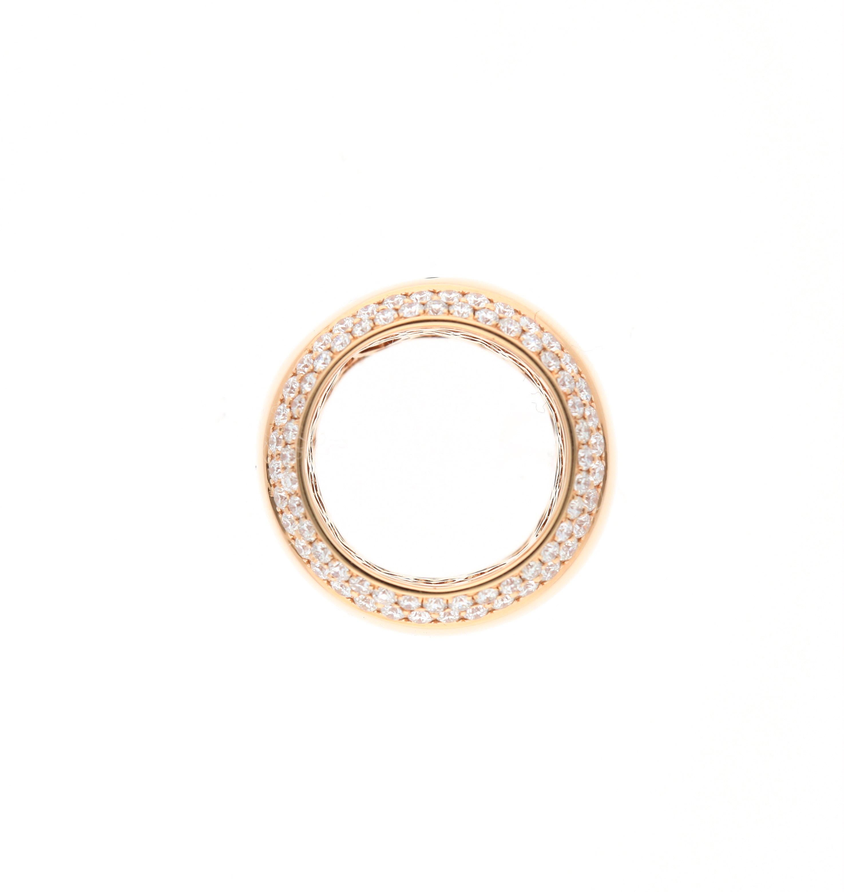 18 Karat Rose Gold Band Ring with Diamonds Total Weight 3.39 Carat For Sale 4