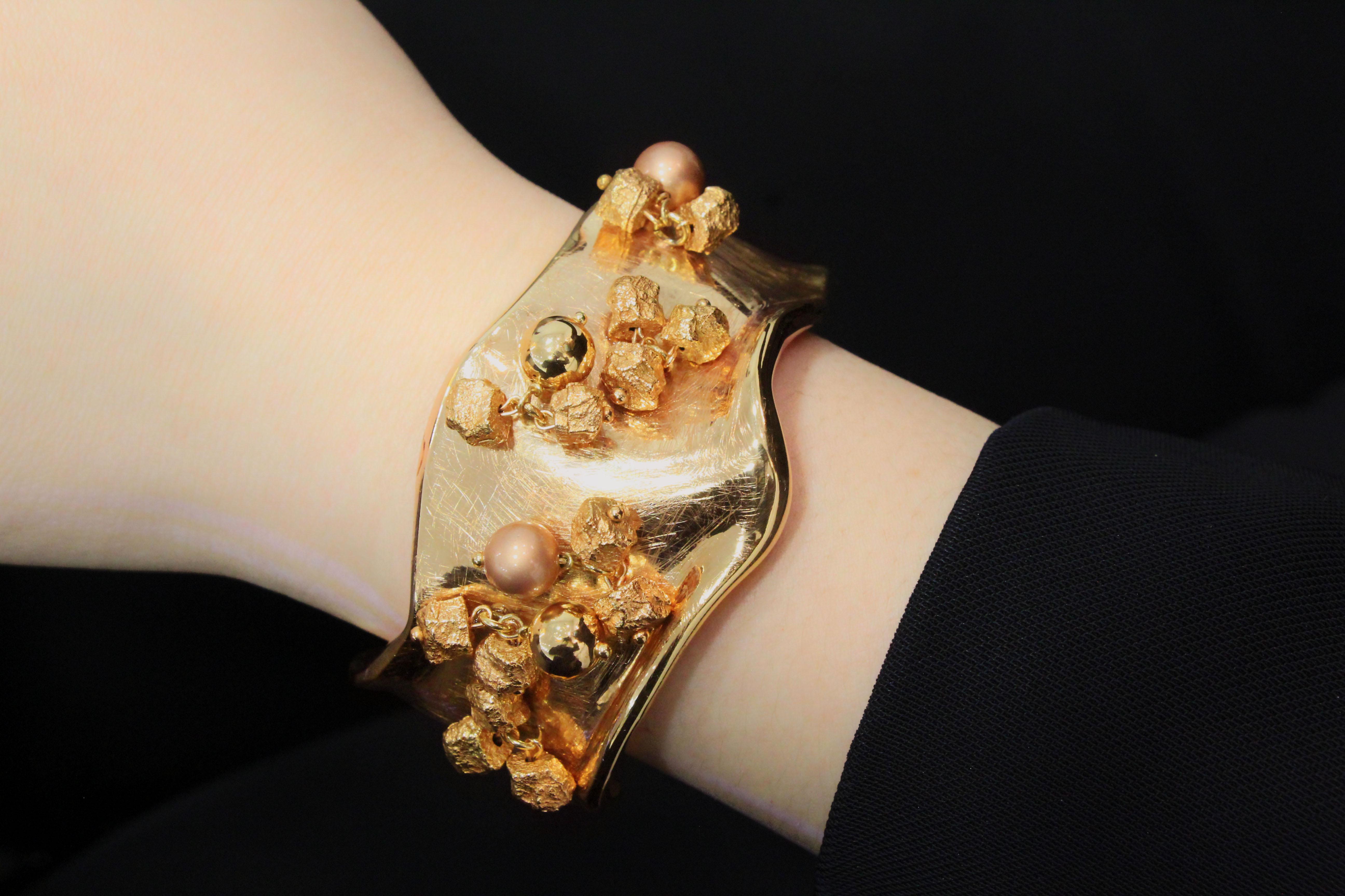 Bracelet jonc en or rose 18 carats Pour femmes en vente