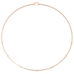 18 Karat Rose Gold Bezel Diamond Strand Necklace '1/3 Carat'