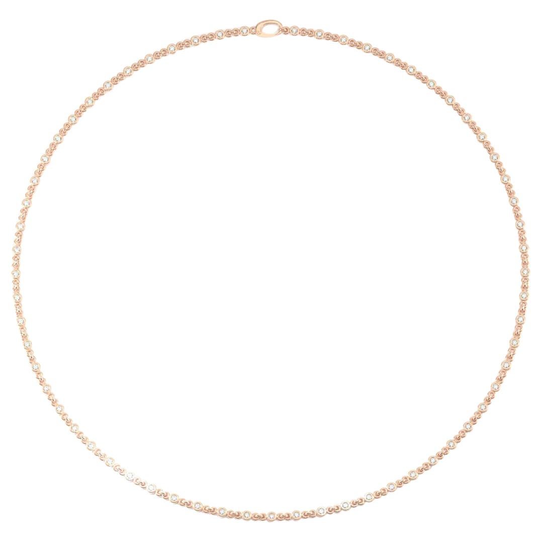 18 Karat Rose Gold Bezel Station Diamond Necklace '1 1/4 Carat'