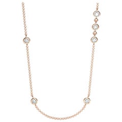 18 Karat Roségold Diamant-Halskette mit Lünette '2/5 Karat'