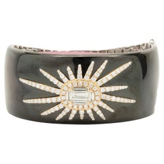 Armband aus 18 Karat Roségold, schwarzer Emaille und mosaikbesetztem Diamantstern