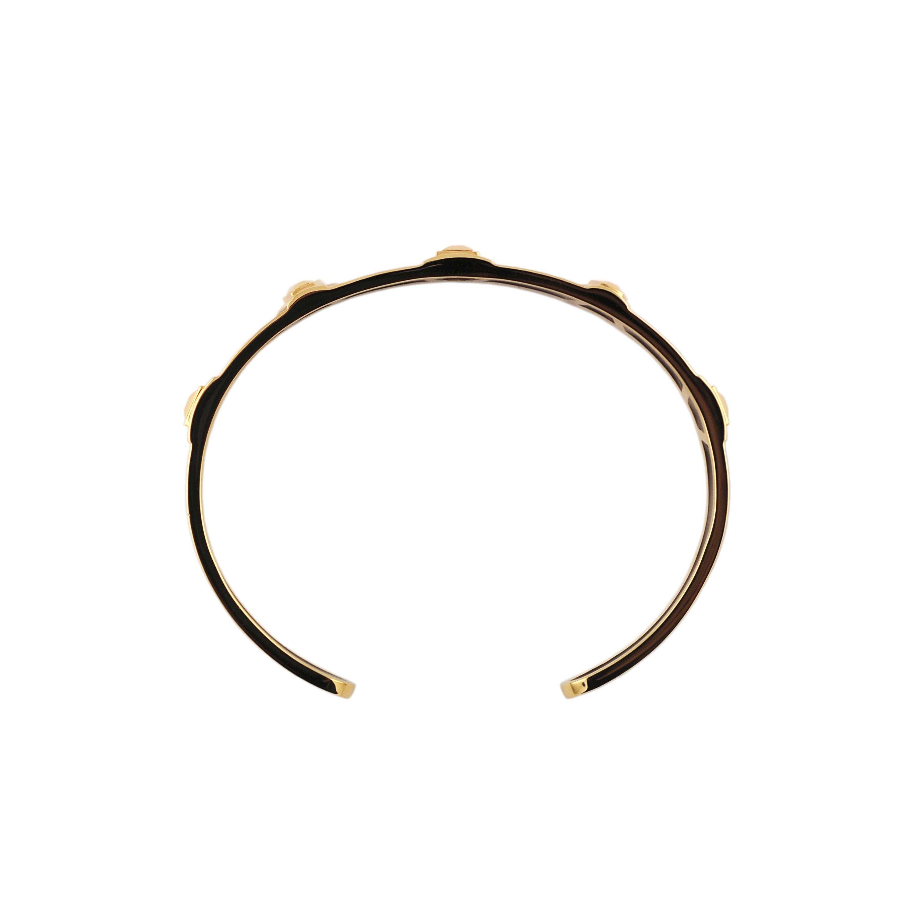 Modern 18 Karat Rose Gold Black Enamel Plated Theodora Bangle Bracelet For Sale