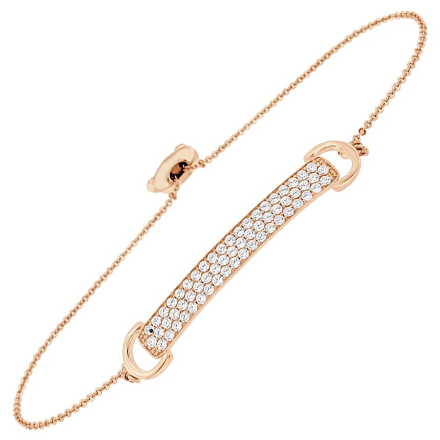 18 Karat Rose Gold Bolo Diamond Bracelet '1 2/5 Carat' For Sale