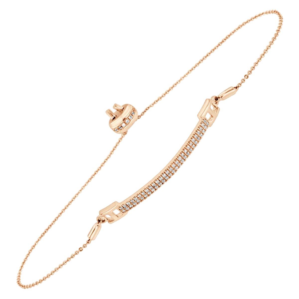 18 Karat Rose Gold Bolo Diamond Bracelet '1/2 Carat' For Sale