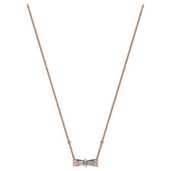 18 Karat Roségold Diamant-Halskette mit Schleifenband '1/5 Karat'