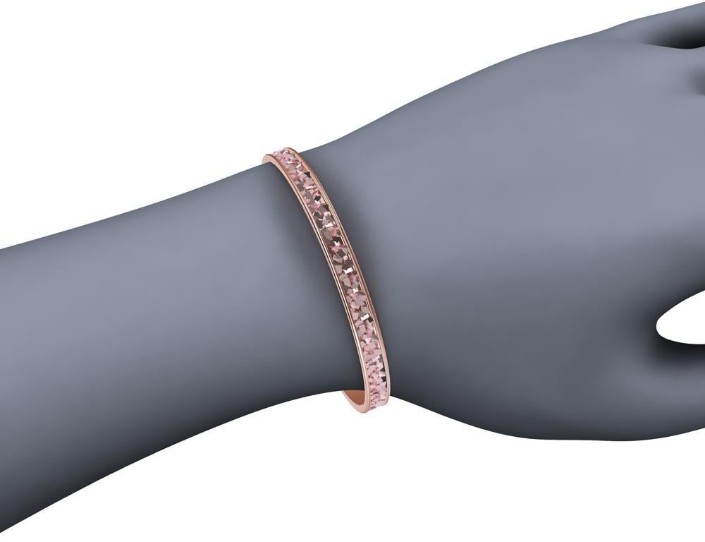 Bracelet jonc rectangulaire en or rose 18 carats Pour femmes en vente