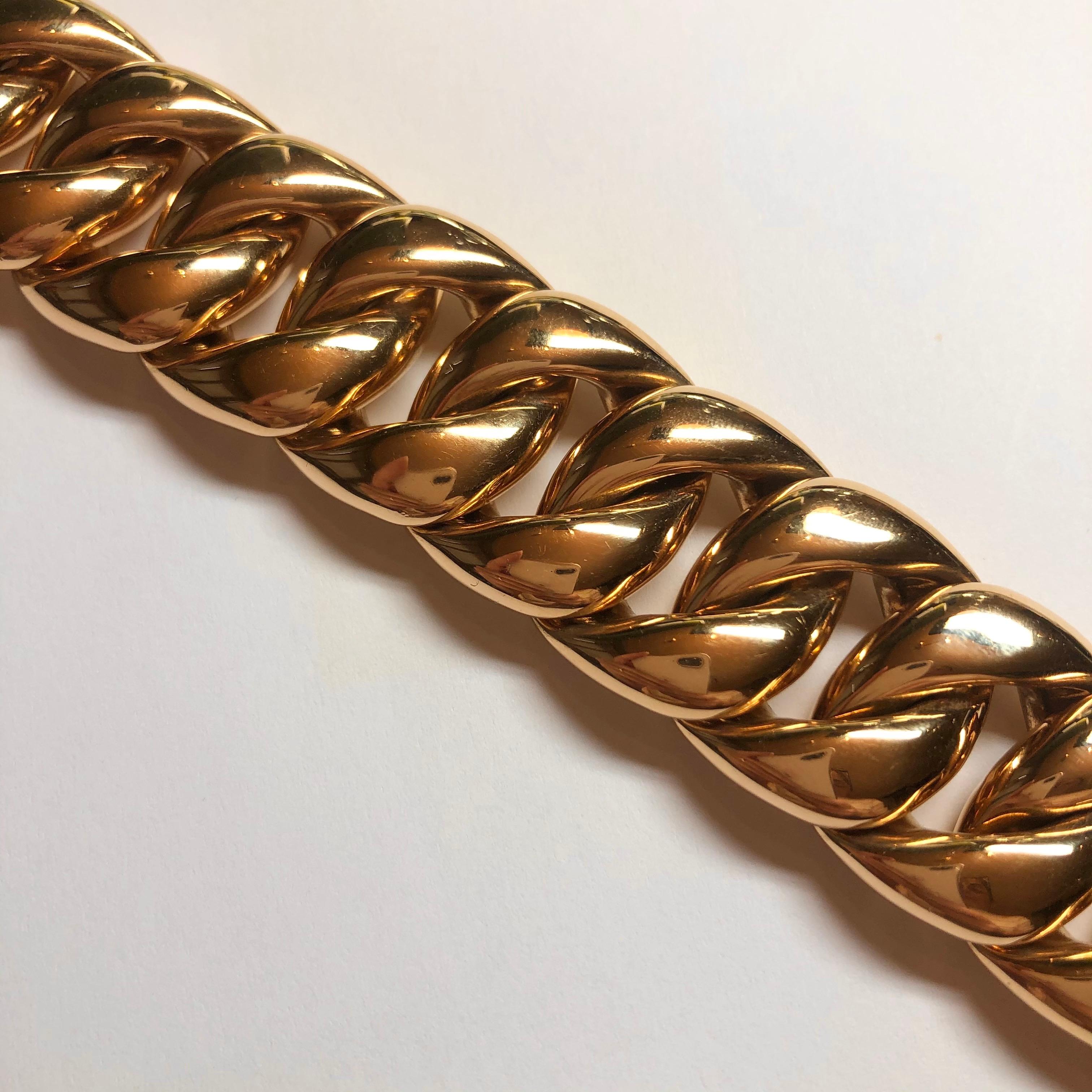 Round Cut 18 Karat Rose Gold Bracelet by Isabelle Fa