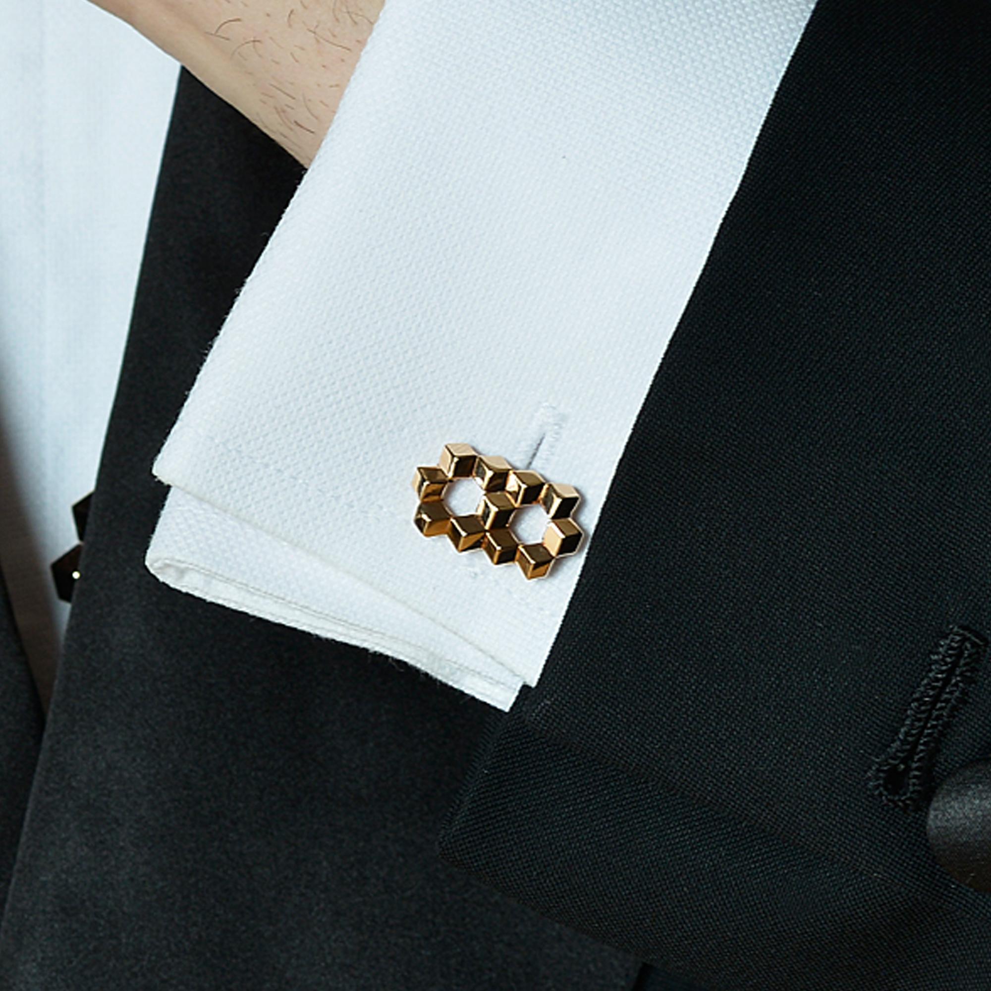Contemporary Paolo Costagli 18 Karat Rose Gold Brillante Cufflink Set, Petite For Sale