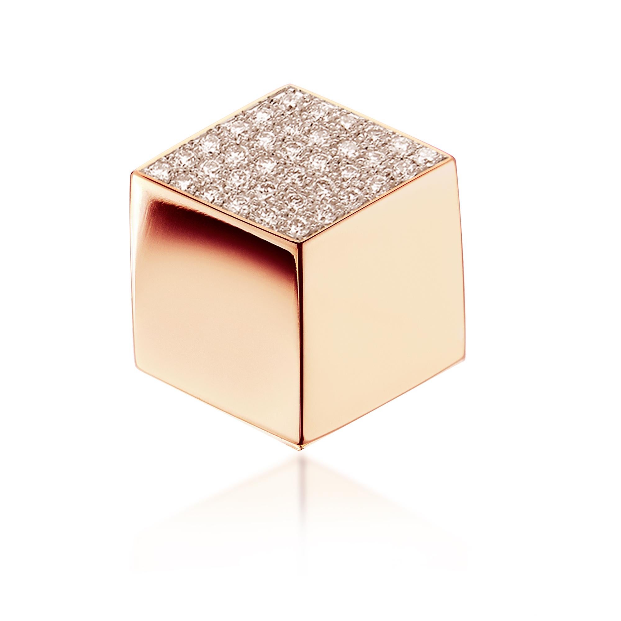 Contemporary Paolo Costagli 18 Karat Rose Gold Brillante Earrings with Diamonds, 0.96 Carat