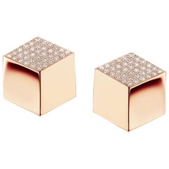 Paolo Costagli 18 Karat Rose Gold Brillante Earrings with Diamonds, 0.96 Carat