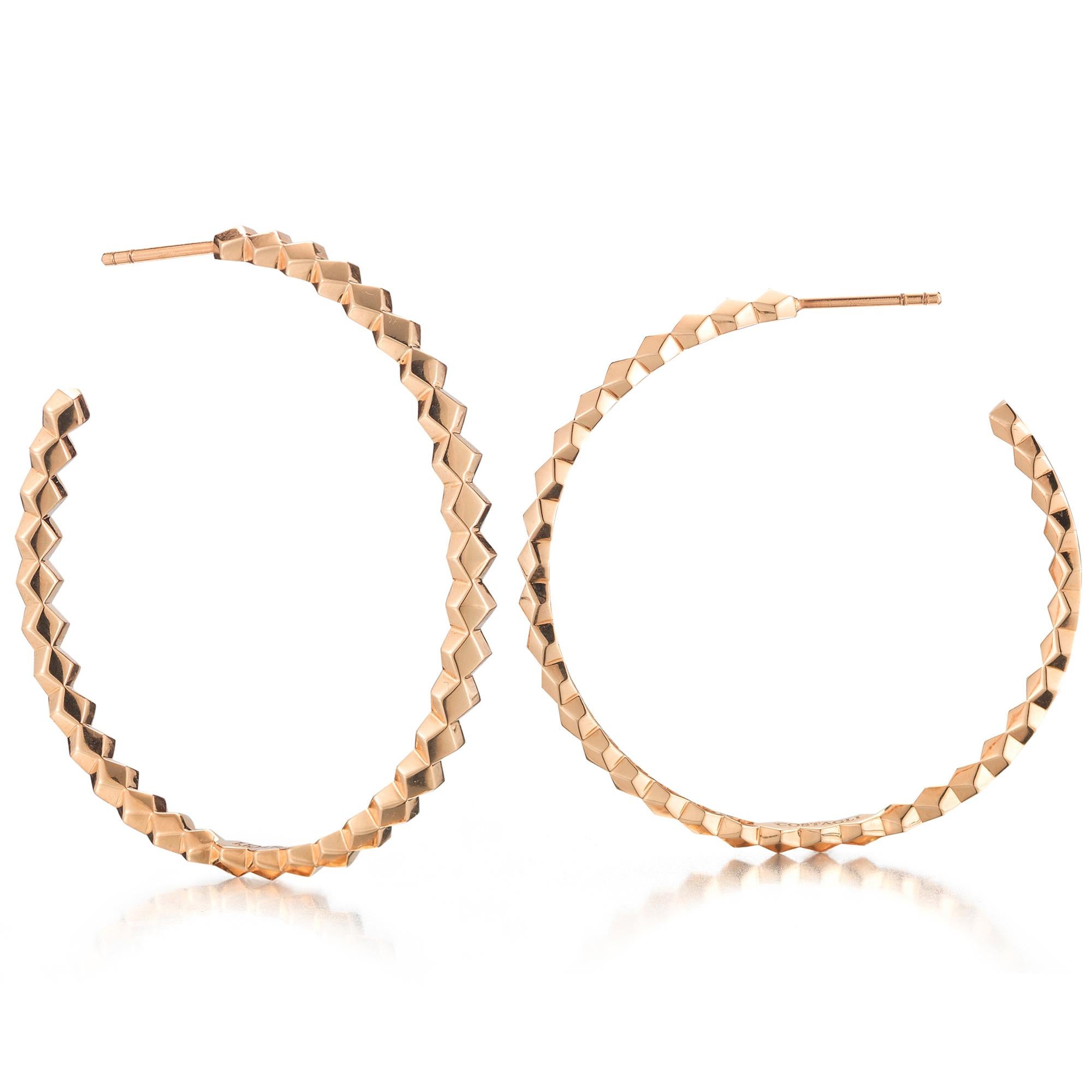 Contemporary Paolo Costagli 18 Karat Rose Gold Brillante Hoops, Grande