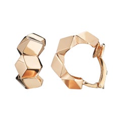 18 Karat Rose Gold Brillante Huggie Earrings