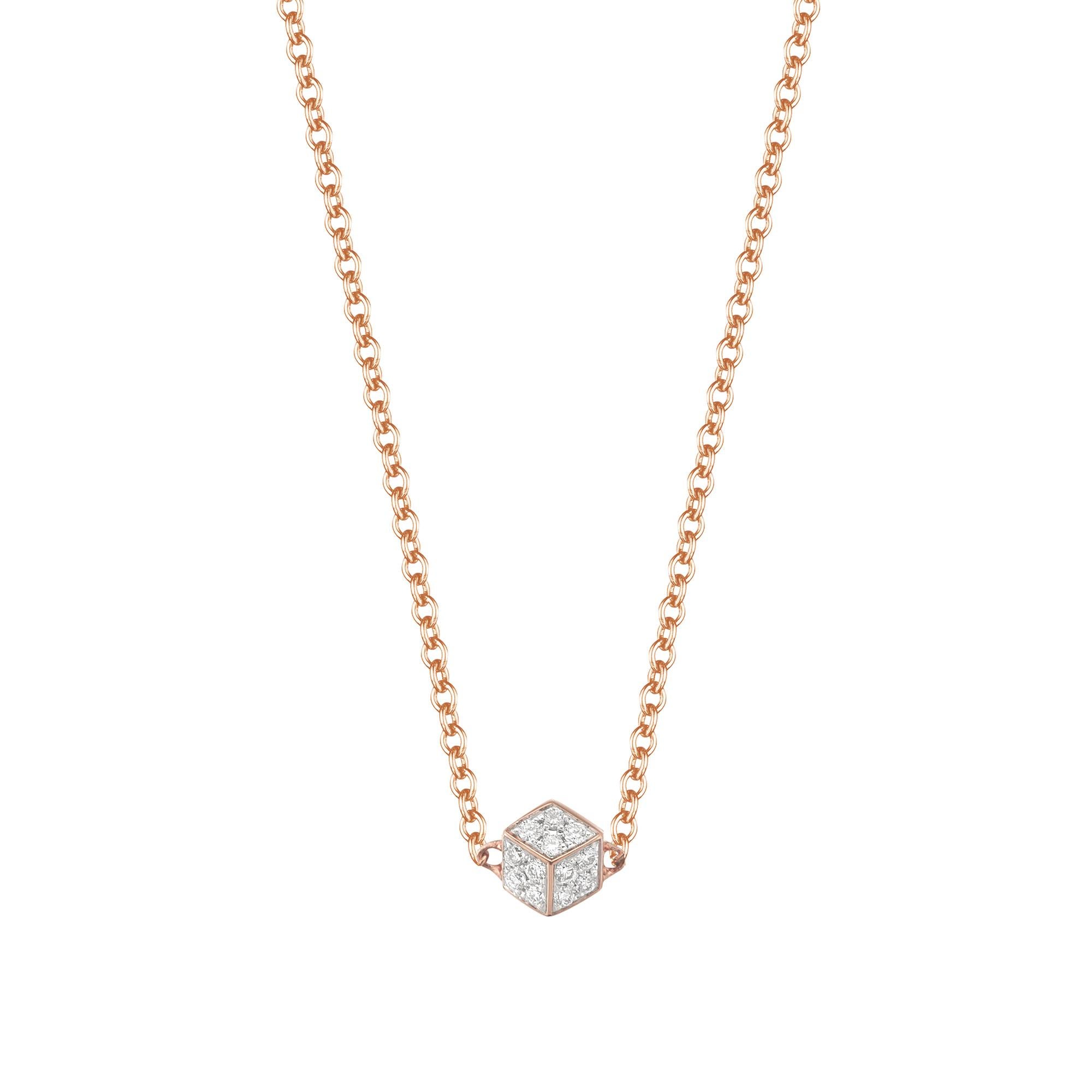 Paolo Costagli 18 Karat Rose Gold Brillante 'Natalie' Diamond Pendant Necklace