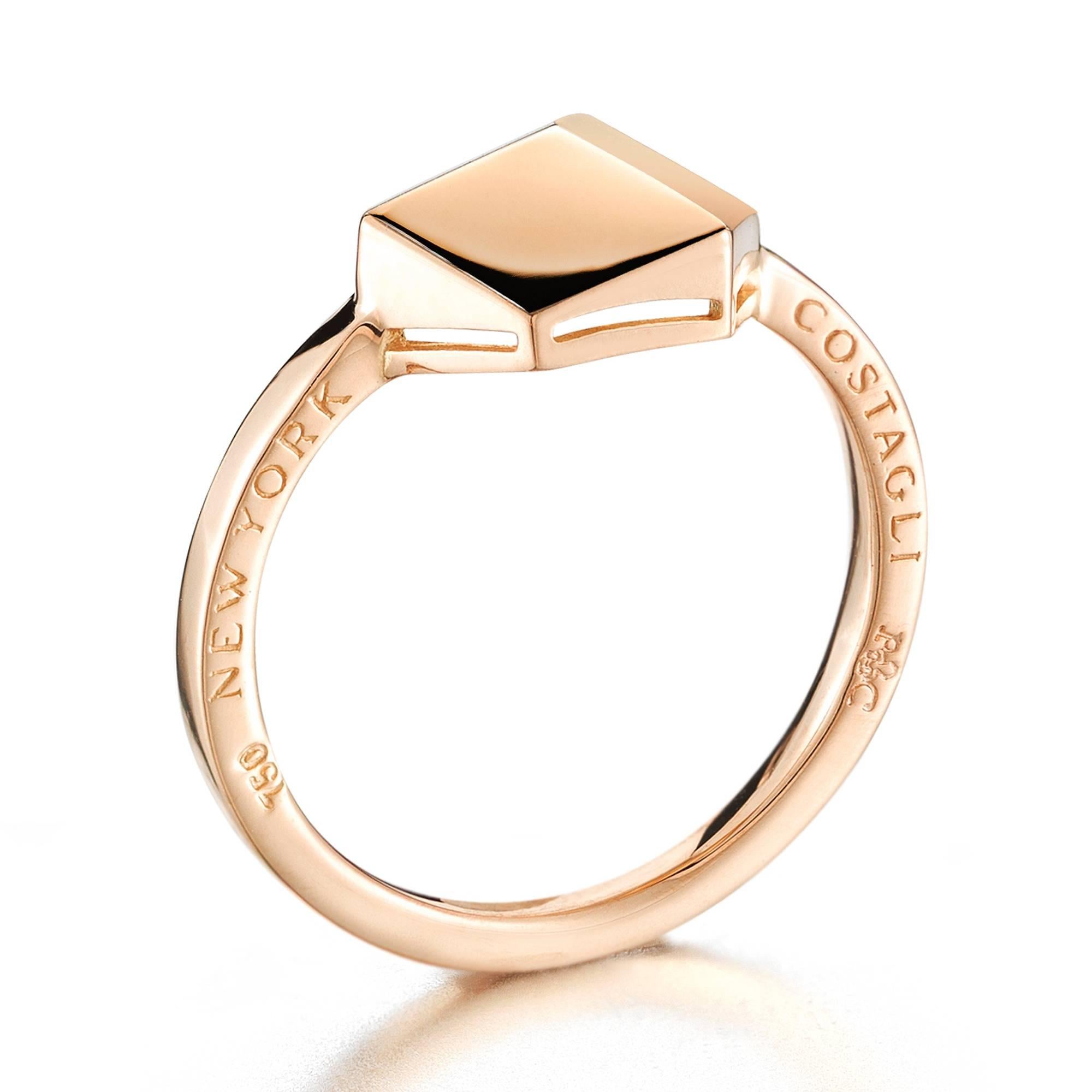 High polish 18kt rose gold Brillante® ring, petite.

Translated from a quintessential Venetian motif, the Brillante® jewelry collection combines strong jewelry design, cutting edge technology and fine engineering.  

A bracelet from this iconic and