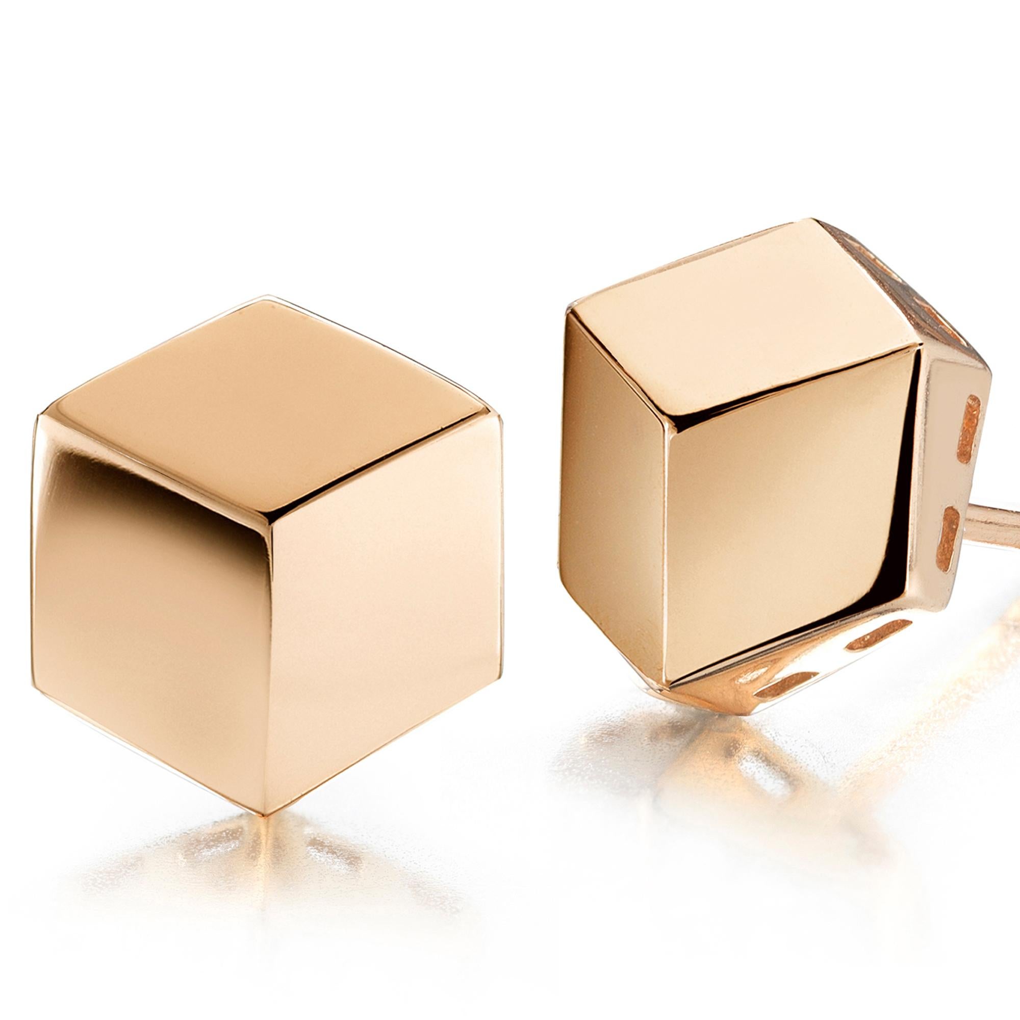 Contemporary Paolo Costagli 18 Karat Rose Gold Brillante Stud Earrings, Grande For Sale