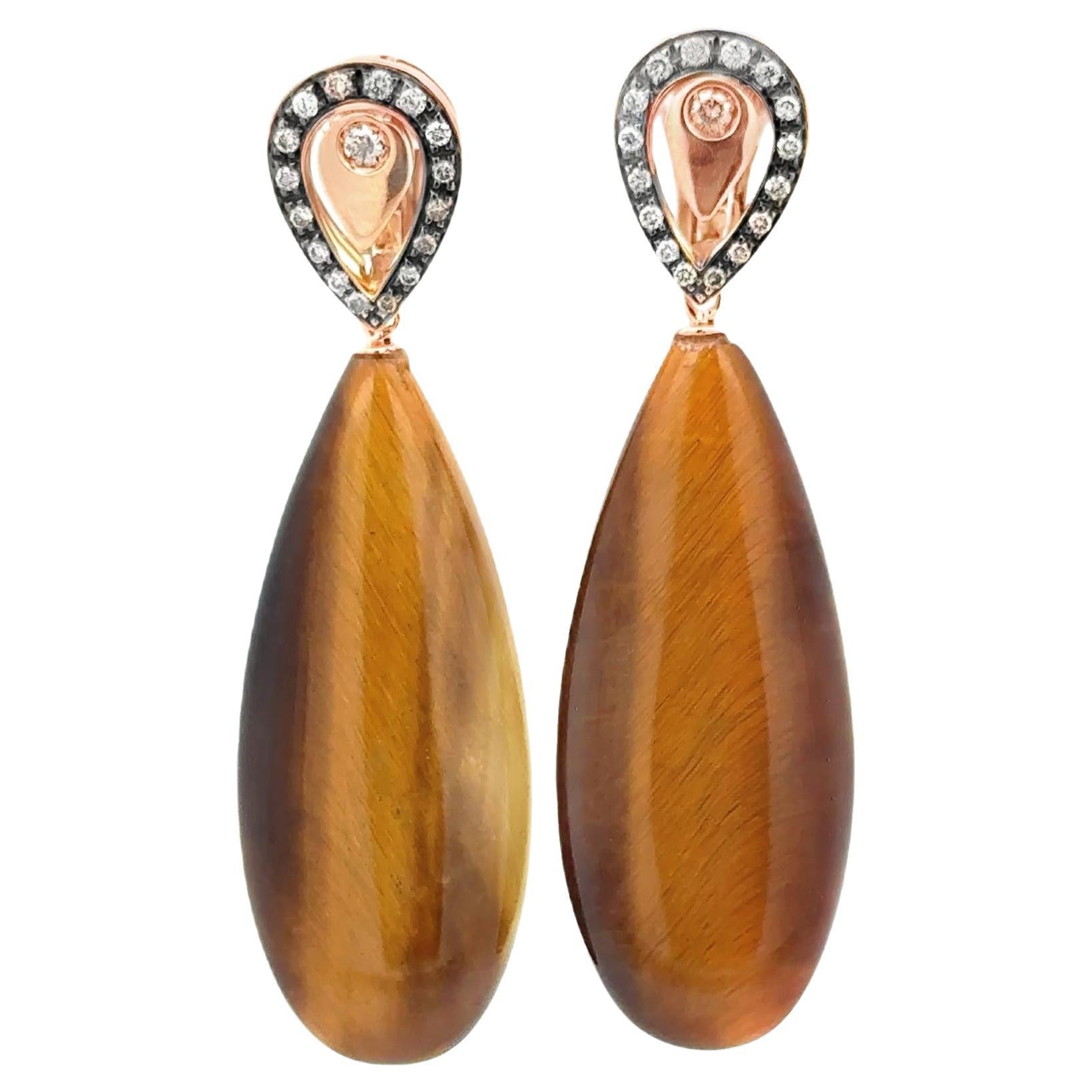 Tiger's Eye Dangle Earrings