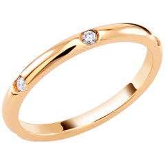 18 Karat Rose Gold Burnish Set Diamond Eternity Ring